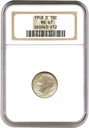 image for: 1948-D 10c NGC MS67