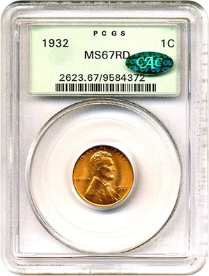 image for: 1932 1c PCGS/CAC MS67 RD OGH