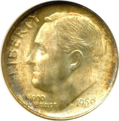 image for: 1950-S 10c  NGC MS66 