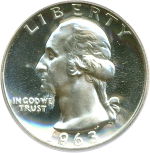 image for: 1963 25c PCGS Proof 67 Cameo