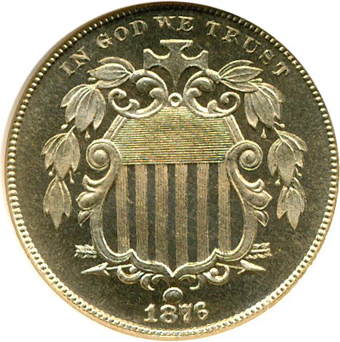 image for: 1876 5c  NGC Proof 66 Cameo