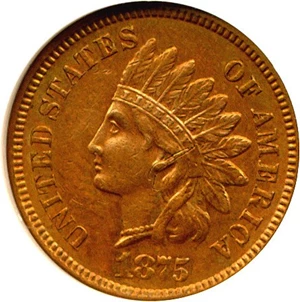 image for: 1875 1c DGS AU55 (Cleaned, Scratched)