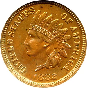 image for: 1882 1c DGS AU50 (Whizzed, Tooled)