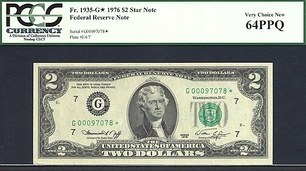 image for: Fr.1935G 1976 $2  PCGS Choice CU64 PPQ  [G00097078] *Star* 