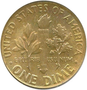 image for: 1954-D 10c PCGS MS66 *Color*