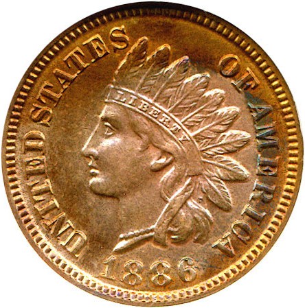 image for: 1886 1c Type 1 DGS AU58 (Cleaned, Light Corrosion)