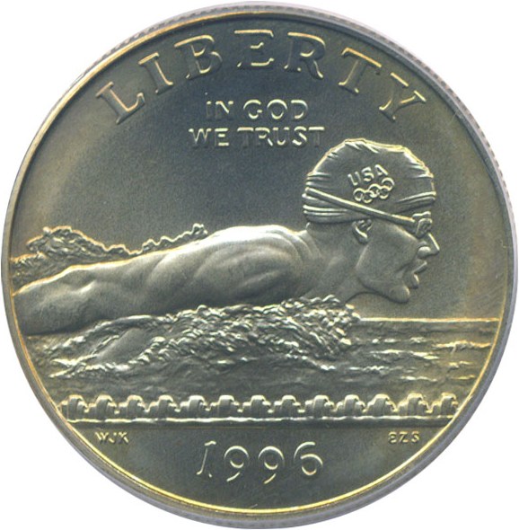 image for: 1996-S 50c Olympic Swimming PCGS MS69 