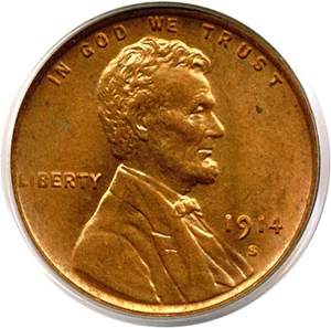 image for: 1914-S 1c PCGS MS64 RD