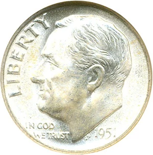 image for: 1951-S 10c NGC MS67