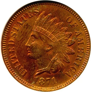 image for: 1871 1c DGS AU58 (Cleaned and Retoned)
