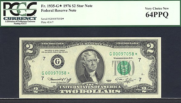 image for: Fr.1935G 1976 $2  PCGS Choice CU64 PPQ  [G00097058] *Star* 