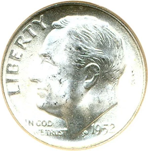 image for: 1952-S 10c NGC MS67