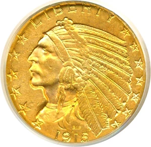 image for: 1915 $5 PCGS XF45 OGH