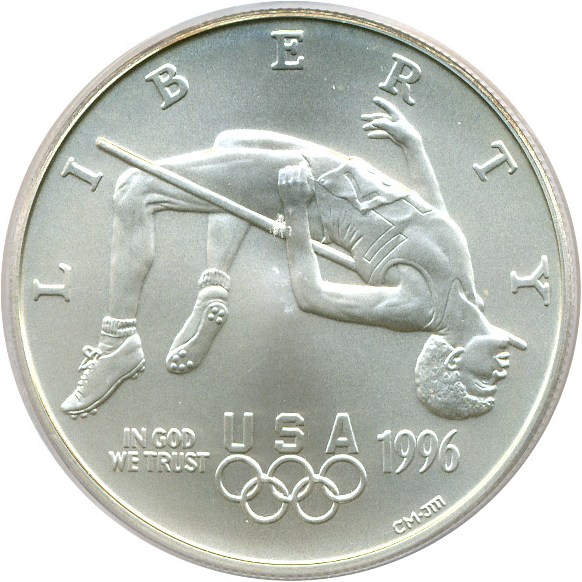 image for: 1996-D $1 Olympic High Jump PCGS MS69 