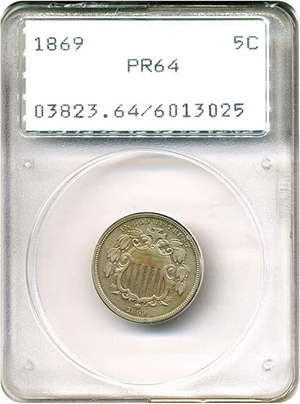 image for: 1869 5c PCGS Proof 64 OGH