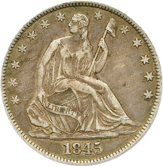 image for: 1845 50c  PCGS XF40 