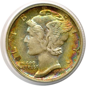 image for: 1918-S 10c PCGS AU50 *Color*