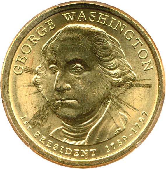 image for: Error: 2007 $1 Washington - Missing Edge Lettering PCGS MS64 