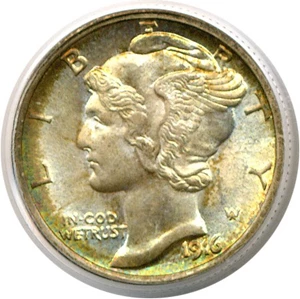 image for: 1916 10c Mercury PCGS MS67 FB