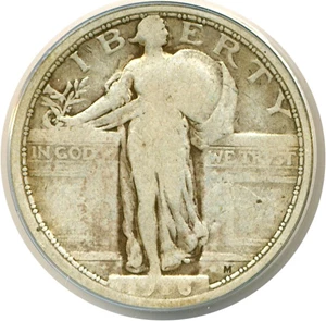 image for: 1916 25c Standing ANACS VG08
