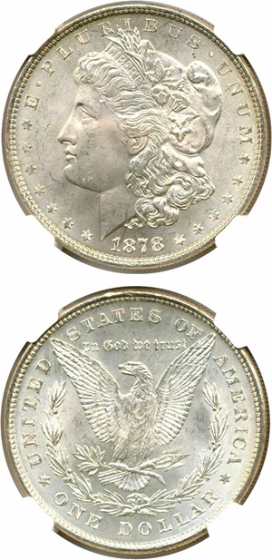 image for: 1878 8TF $1 VAM 14.2 Polished Ear NGC MS65