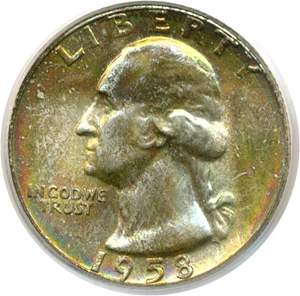 image for: 1958 25c PCGS MS66 *Color*