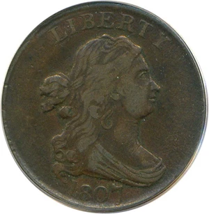 image for: 1807 1/2c PCGS XF40 BN
