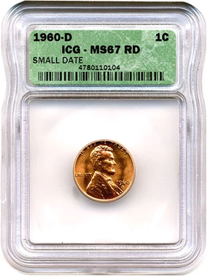 image for: 1960-D 1c Small Date ICG MS67 RD