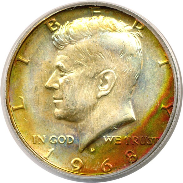 image for: 1968-D 50c  PCGS MS63 *Color*