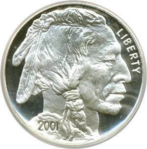 image for: 2001-P $1 Buffalo ICG Proof 69 DCameo