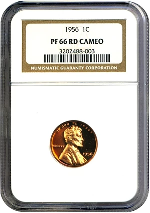 image for: 1956 1c NGC Proof 66 RD Cameo