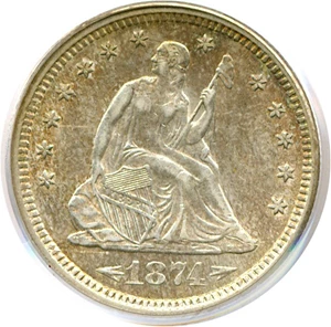 image for: 1874-S 25c Arrows PCGS AU58