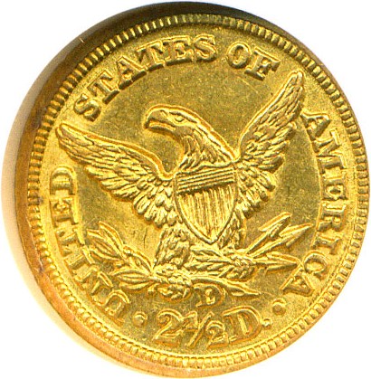 image for: 1847-D $2 1/2  NGC MS61 