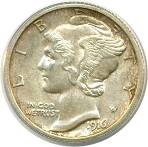 image for: 1916-S 10c Mercury ANACS MS63 FB