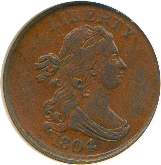 image for: 1804 1/2c Cross 4-Stems NGC AU50 BN