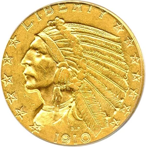 image for: 1910 $5 PCGS AU50