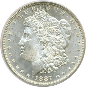 image for: 1887 $1 PCGS MS65 PL