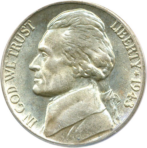image for: 1943-P 5c  PCGS MS64 