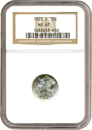 image for: 1920-D 10c NGC MS67