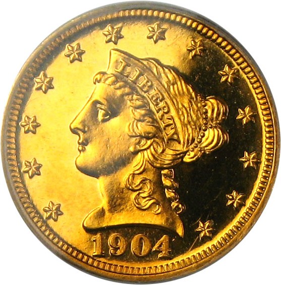 image for: 1904 $2 1/2  PCGS/CAC Proof 63 Cameo