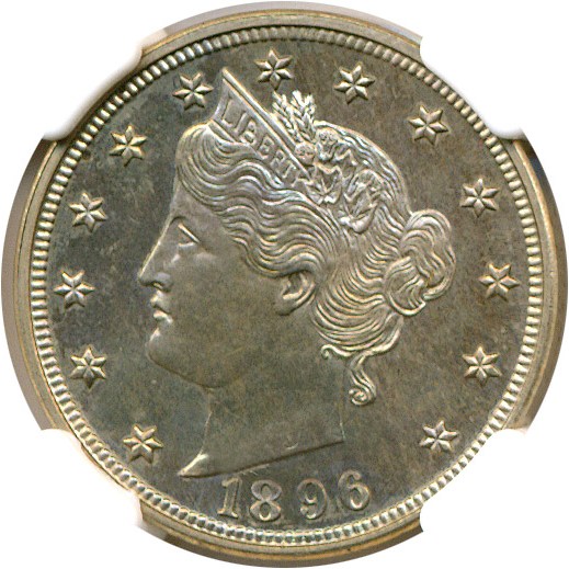 image for: 1896 5c  NGC Proof 65 *Pastel Color*