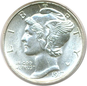 image for: 1917-S 10c PCGS MS63 FB