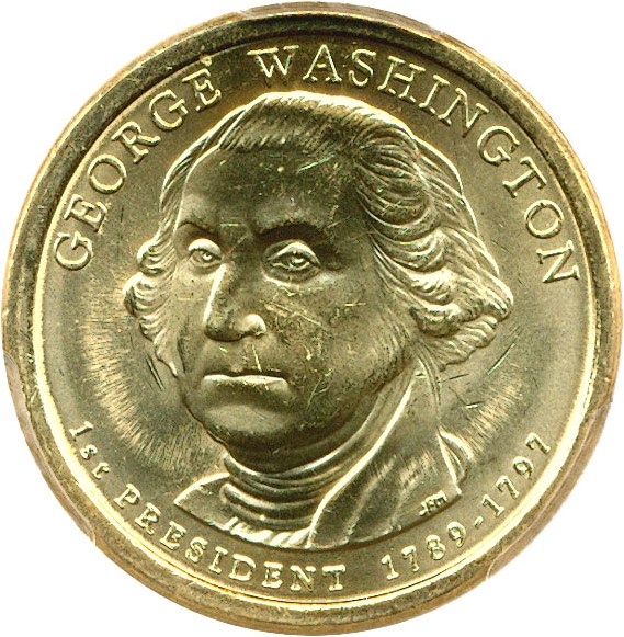 image for: Error: 2007 $1 Washington - Missing Edge Lettering PCGS MS63 