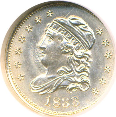 image for: 1833 H10c  NGC MS65 