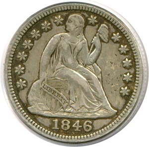 image for: 1846 10c PCGS VF35