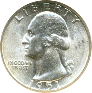 image for: 1951 25c NGC MS66