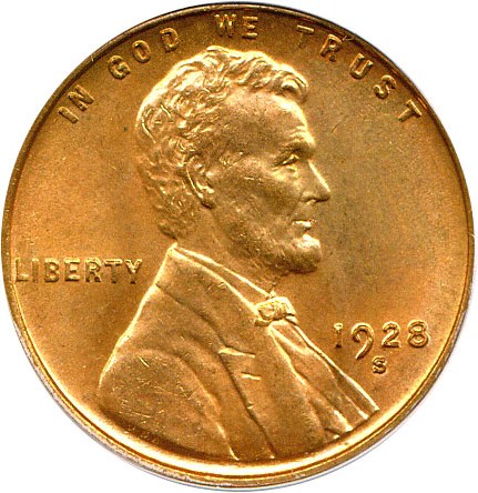 image for: 1928-S 1c  PCGS MS65 RD