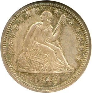 image for: 1849 25c NGC/CAC MS63