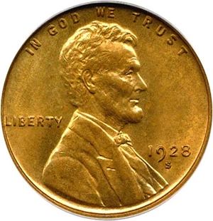 image for: 1928-S 1c PCGS MS64 RB