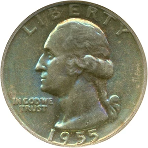 image for: 1955 25c NGC MS66 *Color*